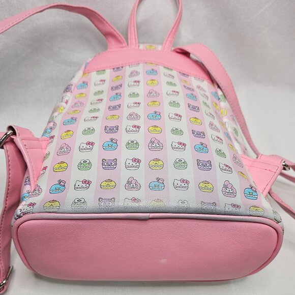 Sanrio Loungefly Hello Kitty Pink Kawaii Sweet Shop Macaroon Mini Backpack AOP - Picture 12 of 16